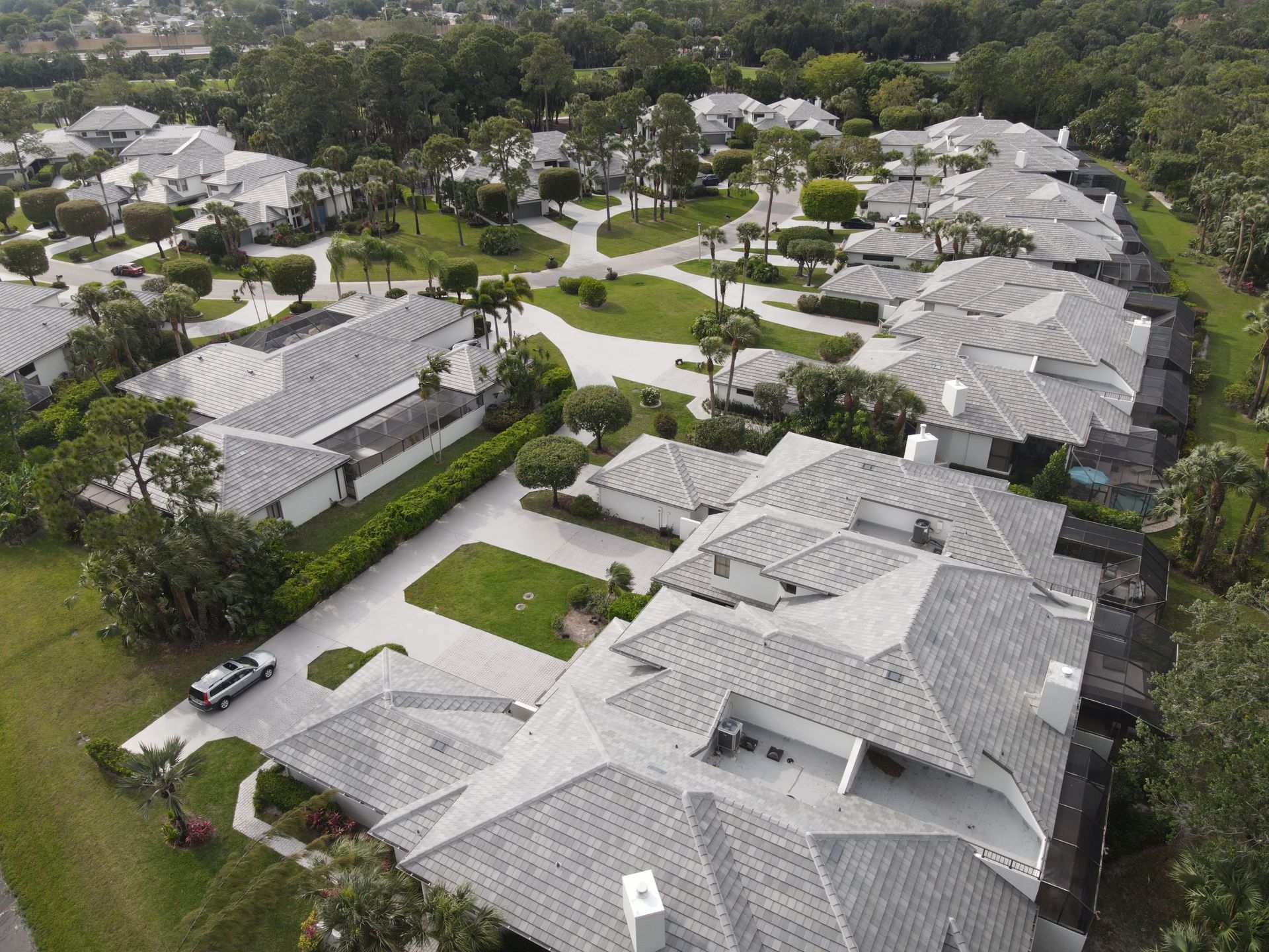 Sand Drift community tile roofing aerial