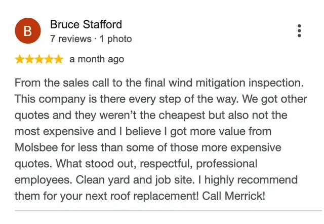 5-star Google review from Bruce Stafford