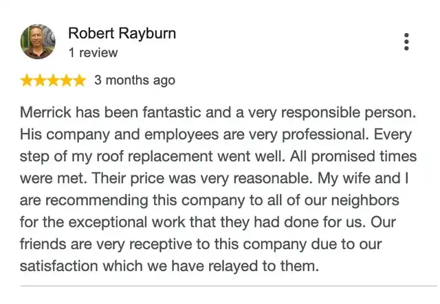 5-star Google review from Robert Rayburn