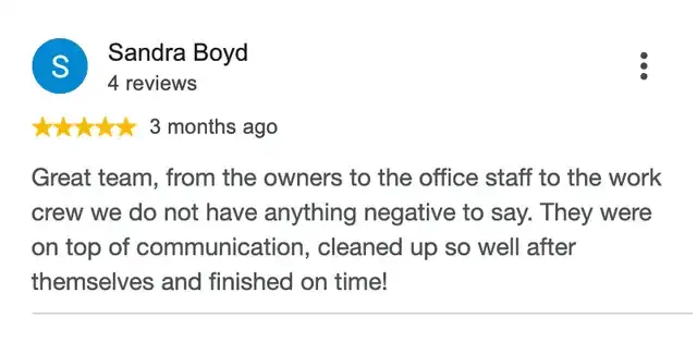 5-star Google review from Sandra Boyd