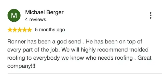 5-star Google review from Michael Berger