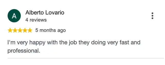 5-star Google review from Alberto Lovario