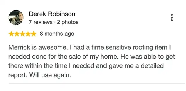 5-star Google review from Derek Robinson