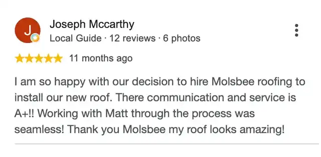 5-star Google review from Joseph Mccarthy