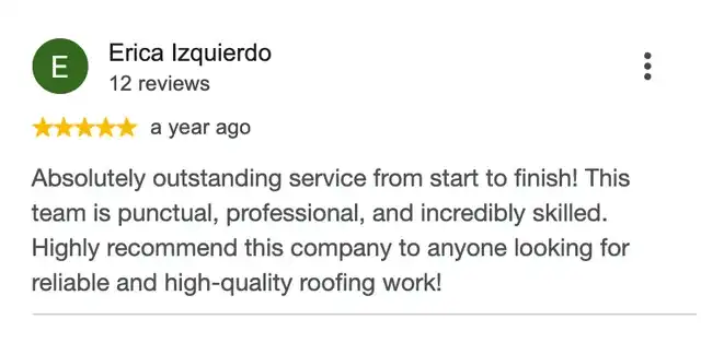 5-star Google review from Erica Izquierdo
