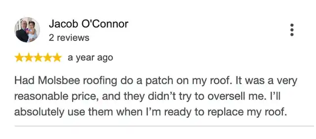 5-star Google review from Jacob O'Connor