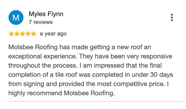 5-star Google review from Myles Flynn
